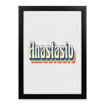 Anastasio t-shirt rétro vintage t-shirt cadeau - Affiche encadrée (27 × 37 cm) - noir - Devant