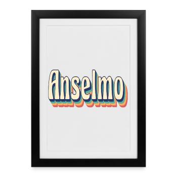Vintage Anselmo Retro T-Shirt Gift T-Shirt - Framed poster (27 × 37 cm) - black - Front