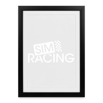 Simracing Driver Logo Sim Racer Icon Voiture - Affiche encadrée (27 × 37 cm) - noir - Devant