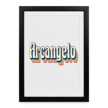 Vintage rétro archange T-Shirt cadeau T-Shirt - Affiche encadrée (27 × 37 cm) - noir - Devant