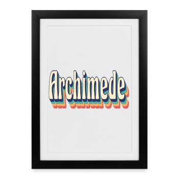 Vintage Retro Archimede T-Shirt Gift T-Shirt - Framed poster (27 × 37 cm) - black - Front