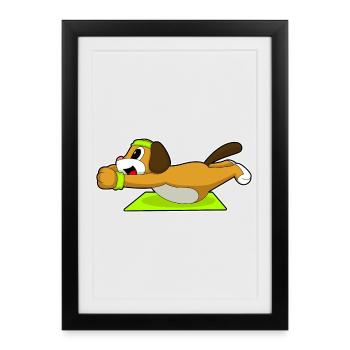 Dog Abdominal Training Bodybuilding - Framed poster (27 × 37 cm) - black - Front