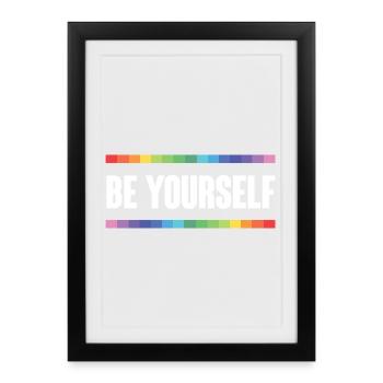 LGBTQ Pride Month - Be Yourself - Framed poster (27 × 37 cm) - black - Front
