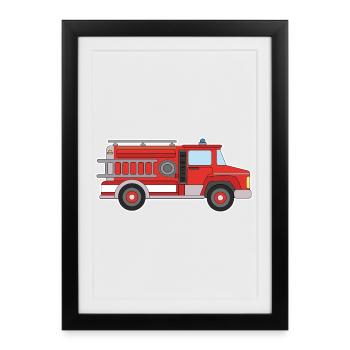 Fire engine - Framed poster (27 × 37 cm) - black - Front