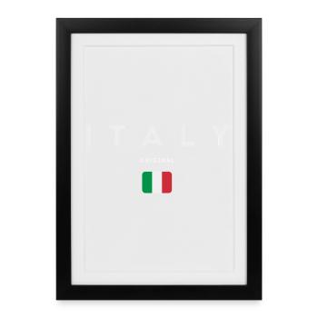 Drapeau de l’Italie, fierté italienne - Affiche encadrée (27 × 37 cm) - noir - Devant