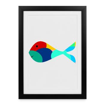 FISH. SARDINE. APRIL FOOL. SEA. OCEAN - Framed poster (27 × 37 cm) - black - Front