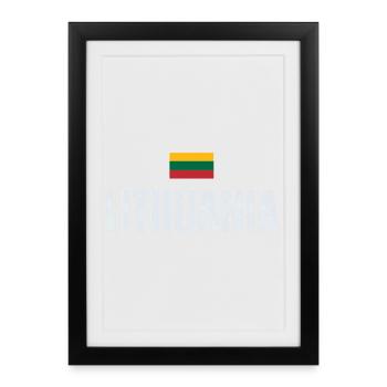 Fierté lituanienne, drapeau de la Lituanie - Affiche encadrée (27 × 37 cm) - noir - Devant