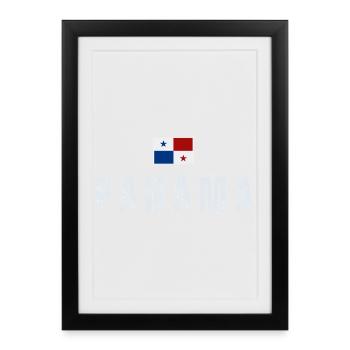 Drapeau du Panama, J’aime le Panama - Affiche encadrée (27 × 37 cm) - noir - Devant