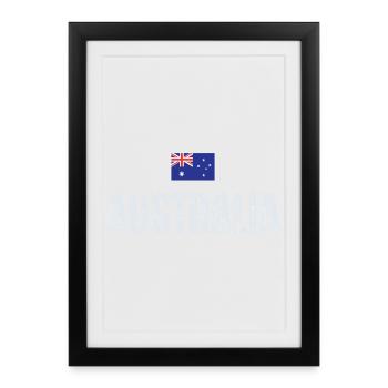 Flag Australia, I love Australia - Framed poster (27 × 37 cm) - black - Front