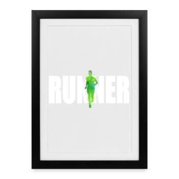 Runner - Framed poster (27 × 37 cm) - black - Front