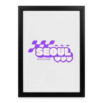 Seoul Racing Violet Rétro - Affiche encadrée (27 × 37 cm) - noir - Devant