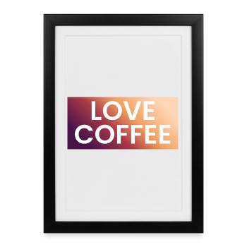 Café Amour en Dégradé - Affiche encadrée (27 × 37 cm) - noir - Devant
