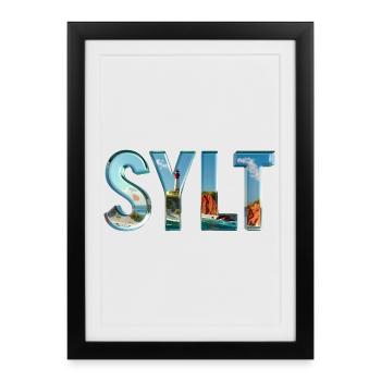 SYLT – maritime, élégant, nordique - Affiche encadrée (27 × 37 cm) - noir - Devant