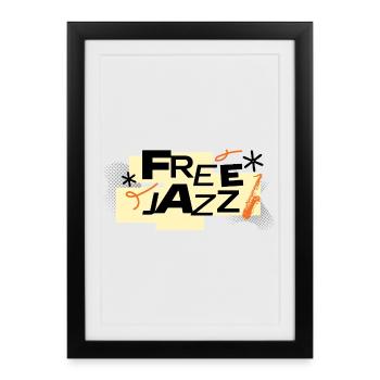 Free Jazz Bold Retro Typography - Framed poster (27 × 37 cm) - black - Front