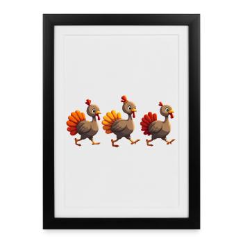 Bébé dinde de Thanksgiving - Affiche encadrée (27 × 37 cm) - noir - Devant