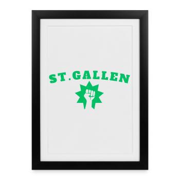 Saint-Gall - Affiche encadrée (27 × 37 cm) - noir - Devant