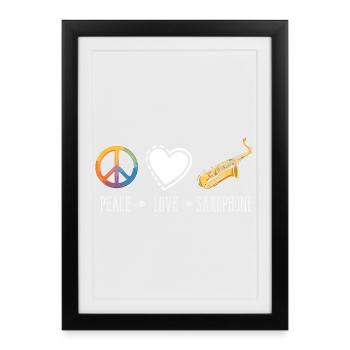Saxophone - Framed poster (27 × 37 cm) - black - Front