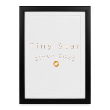 Tiny Star Since 2025 Minimalist Baby Design - Framed poster (27 × 37 cm) - black - Front