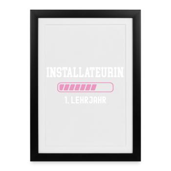 Plumber training 1 year of apprenticeship first year - Framed poster (27 × 37 cm) - black - Front