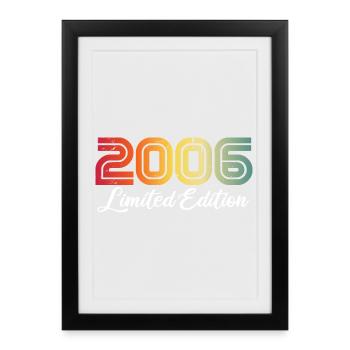 2006 Anniversaire 20 ans 20e Anniversaire Cadeau - Affiche encadrée (27 × 37 cm) - noir - Devant
