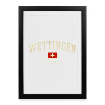 Bannière de Wettingen Suisse - Affiche encadrée (27 × 37 cm) - noir - Devant