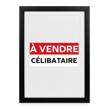 célibataire - Affiche encadrée (27 × 37 cm) - noir - Devant
