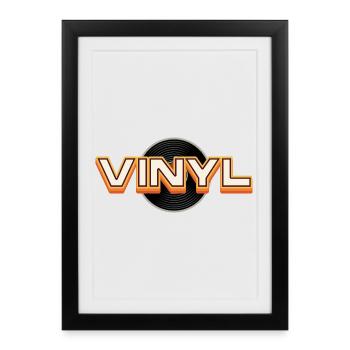 Vinyl Retro Typography Design - Framed poster (27 × 37 cm) - black - Front