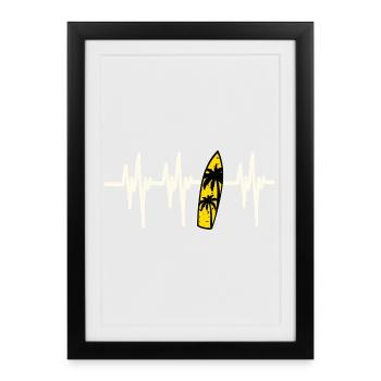 Heartbeat Surfing - Framed poster (27 × 37 cm) - black - Front