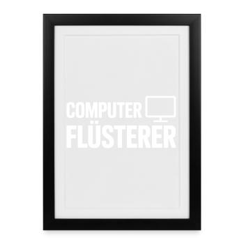 Computer Whisperer – Monitor Icon Design - Framed poster (27 × 37 cm) - black - Front