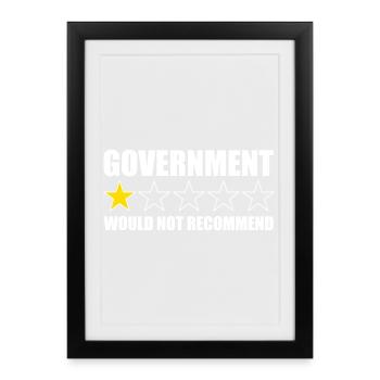 Le gouvernement ne le recommanderait pas. Anti-Direction - Affiche encadrée (27 × 37 cm) - noir - Devant