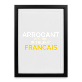 Tellement Français Humour Patriote - Affiche encadrée (27 × 37 cm) - noir - Devant
