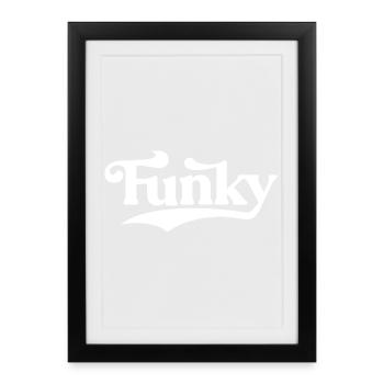 Funky Retro Script Logo - Framed poster (27 × 37 cm) - black - Front