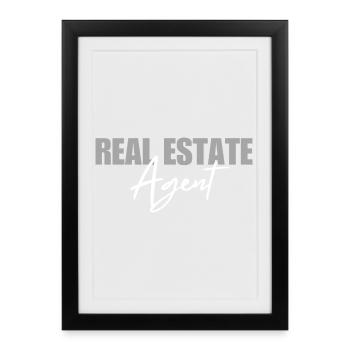 Agent immobilier Agent immobilier - Affiche encadrée (27 × 37 cm) - noir - Devant