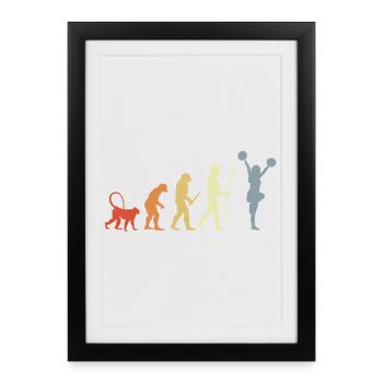 Vintage Cheerleader Evolution - Framed poster (27 × 37 cm) - black - Front