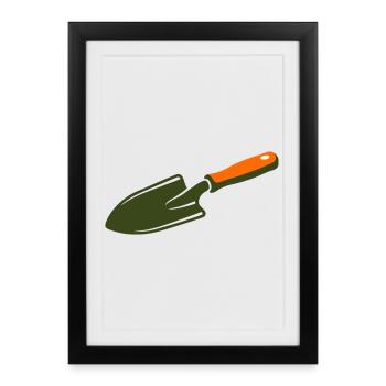 Jardin de chasse au trésor Spelel Trowel - Affiche encadrée (27 × 37 cm) - noir - Devant
