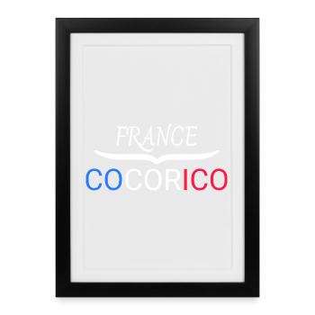 France cocorico  - Affiche encadrée (27 × 37 cm) - noir - Devant