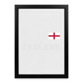 Look maillot de l’ANGLETERRE avec drapeau sur la poitrine - Affiche encadrée (27 × 37 cm) - noir - Devant