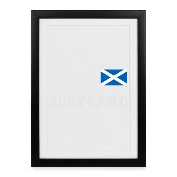 Scotland Shirt Look - SCOTLAND with Flag Flag - Framed poster (27 × 37 cm) - black - Front