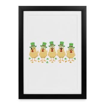Chapeau de lutin poulet - Affiche encadrée (27 × 37 cm) - noir - Devant
