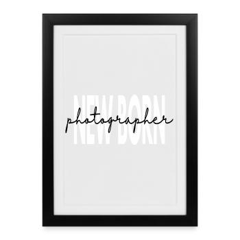 Photographe de nouveau-né Cadeau de photographie de bébé - Affiche encadrée (27 × 37 cm) - noir - Devant