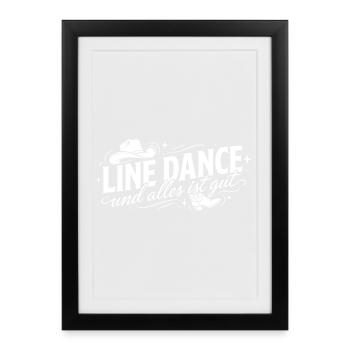La danse en ligne et tout va bien - Affiche encadrée (27 × 37 cm) - noir - Devant
