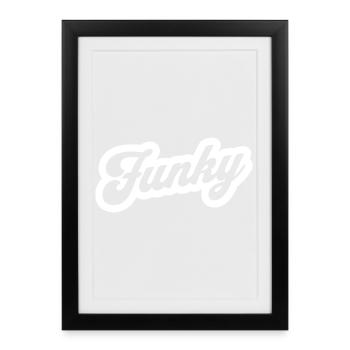 Funky Script Retro Emblem - Framed poster (27 × 37 cm) - black - Front