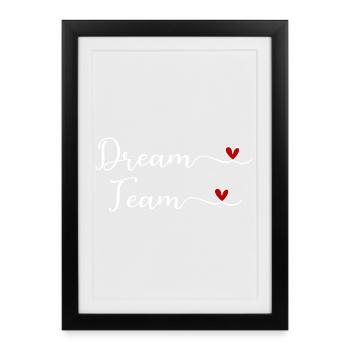 Dream Team Heart Typography - Framed poster (27 × 37 cm) - black - Front