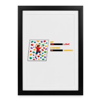 8-Bit Bouldering: Pixel Art Climbing Retro Design - Framed poster (27 × 37 cm) - black - Front