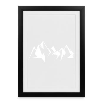 Mountain Mountains Symbol Illustration Graphic Nature icon - Framed poster (27 × 37 cm) - black - Front