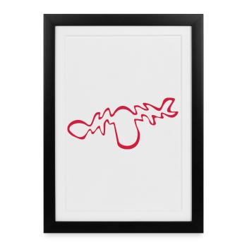 elch - Gerahmtes Poster (27 × 37 cm) - Schwarz - Vorne