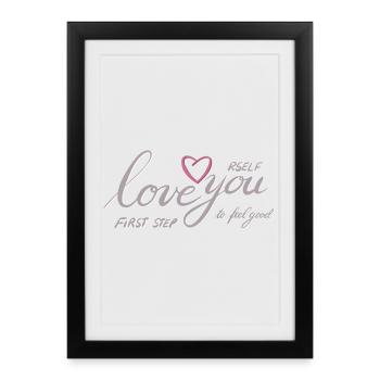 Aimez-vous motif cœur - Affiche encadrée (27 × 37 cm) - noir - Devant