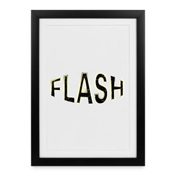 FLASH label with flashes - Framed poster (27 × 37 cm) - black - Front