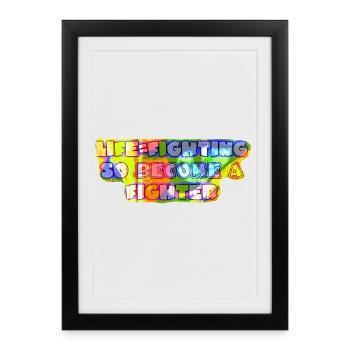 Liftening Theme Inspirational Typography - Framed poster (27 × 37 cm) - black - Front