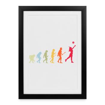 Évolution du volleyball - Affiche encadrée (27 × 37 cm) - noir - Devant